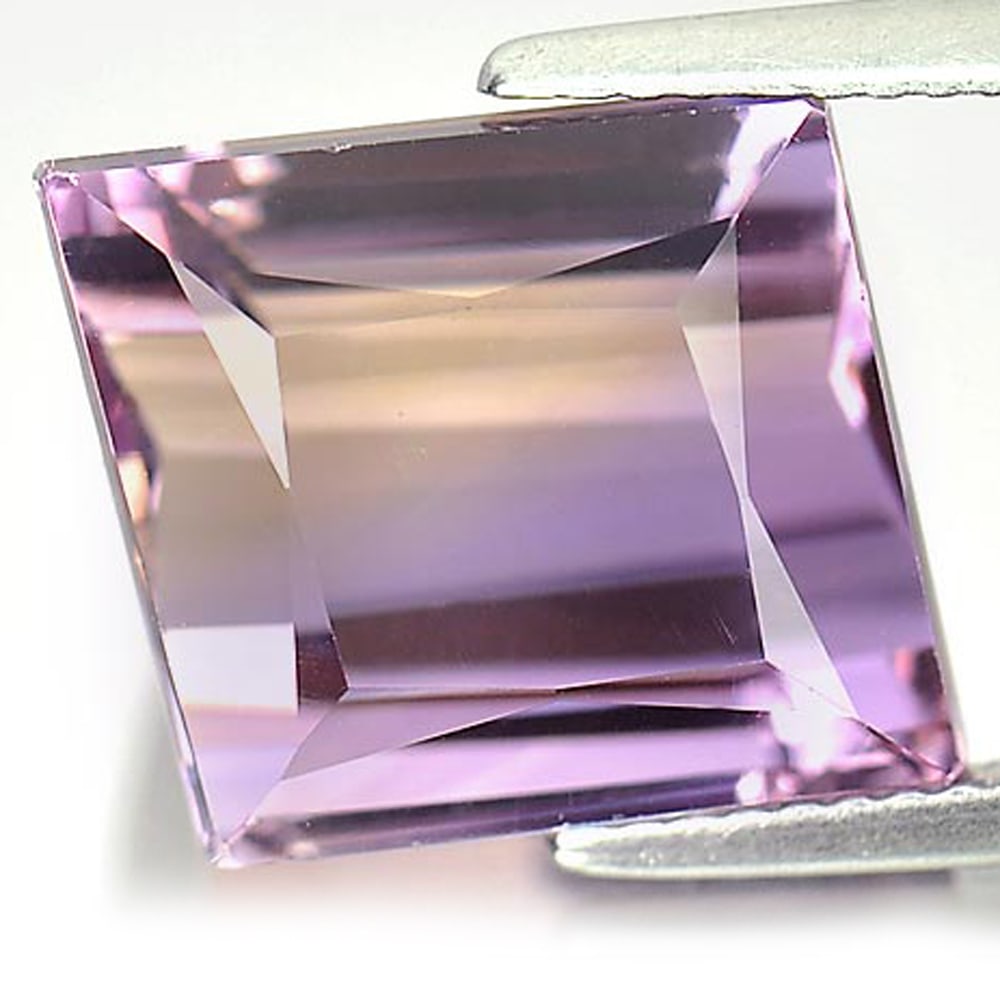 Natural Bi Color Ametrine 12.97 Ct. Clean Fancy Shape 12.5 x 11.5 Mm. Unheated Gemstone From Bolivia (1 of 3)