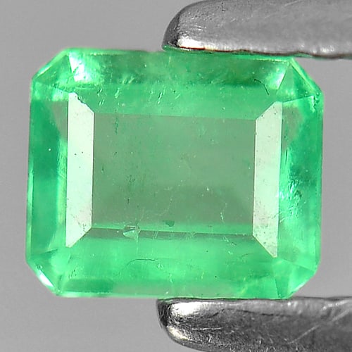 Natural Green Emerald 0.36 Ct. Octagon Shape 4.9 x 4.1 Mm. Gemstone From Columbia: Product ID: 802402332 Product Name: Natural Emerald Weight: 0.36 CT. Size: 4.9 x 4.1 x 2.5 MM. Shape: Octagon Color: Green Clarity:VSI Luster: Good Gems Origin: Columbia Treatment: Unheated Crystal St