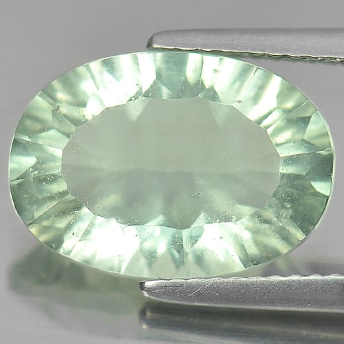 Natural Green Fluorite 6.33 Ct. Oval Concave Cut 14.1 x 10 Mm Gemstone from Brazil: Product ID: 802704501 Product Name: Natural Fluorite Weight: 6.33 CT. Size: 14.1 x 10 x 6.5 MM. Shape: Oval Concave Cut Color: Green Clarity:VSI Luster: Good Gems Origin: Brazil Treatment: Unheated Cr