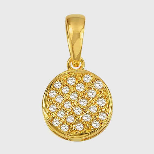 Natural White Loose Diamond 10K Yellow Gold Pendant Jewelry 0.59 G. (1 of 3)