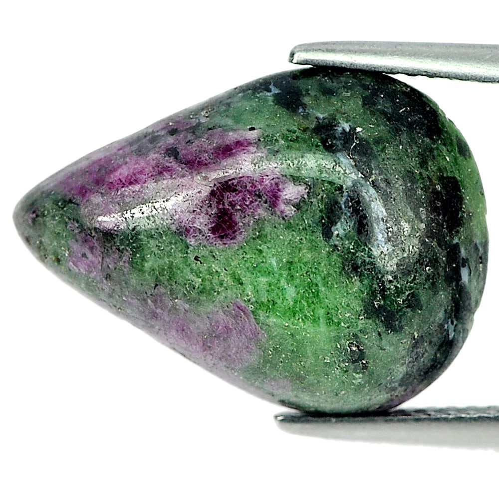 Natural Red Green Ruby in Zoisite 16.09 Ct. Pear Cabochon Shape Gemstone From Mardagascar (1 of 3)