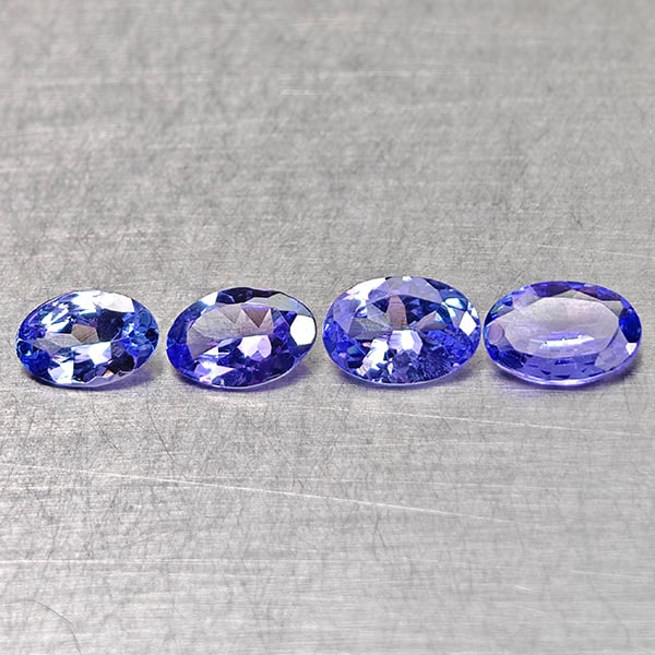 Natural Violet Blue Tanzanite 1.53 Ct. 4 Pcs Oval Shape 6.2 x 4.2 Mm Gemstones From Tanzania: Product ID: 807015002 Product Name: Natural Tanzanite Weight: 1.53 CT. Size: 6.2 x 4.2 x 2.5 MM. Shape: Oval Color: Violet Blue Clarity:VSI Luster: Good Gems Origin: Tanzania Treatment: Heated Crystal