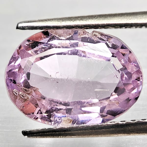 Natural Light Pink Kunzite 4.29 Ct. Oval Shape 11.4 x 8.2 Mm Gemstone from Afghanistan (1 of 3)