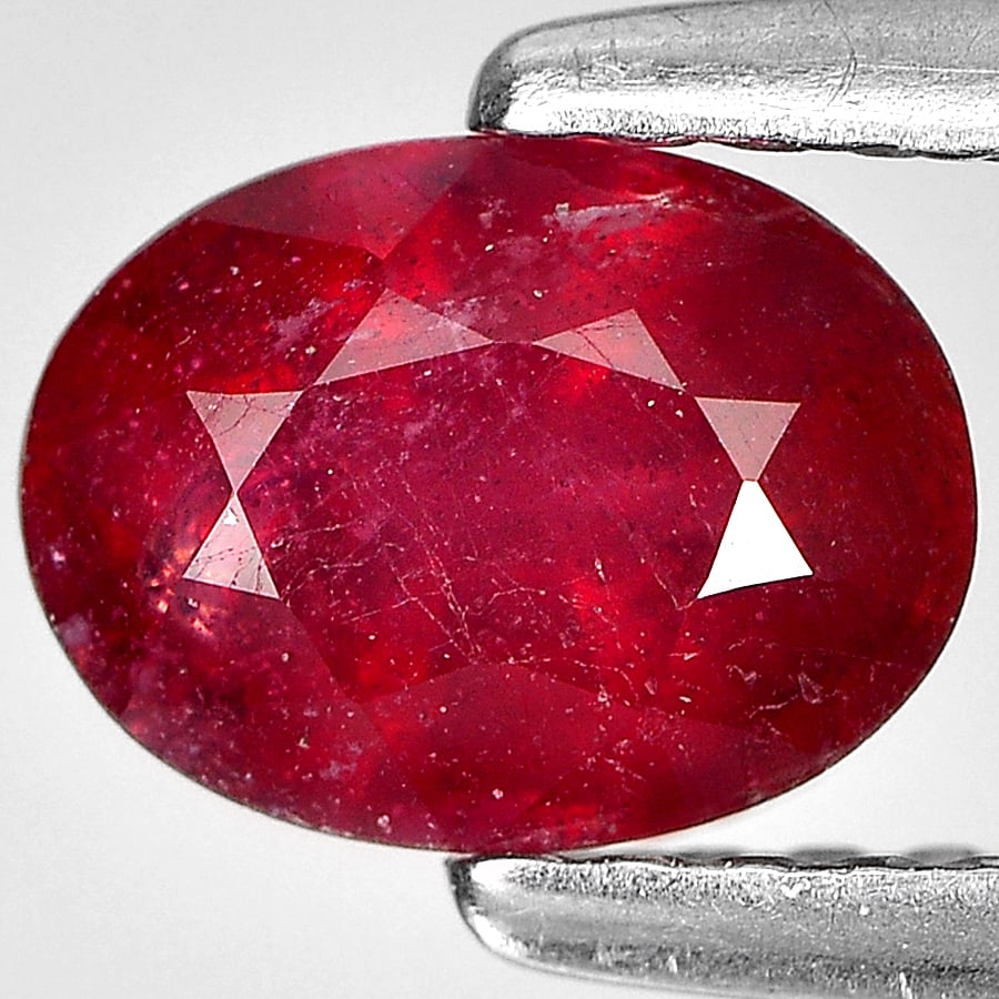 Natural Red Ruby 1.18 Ct. Oval Shape 7 x 5.2 Mm. Gemstone From Mozambique (1 of 3)