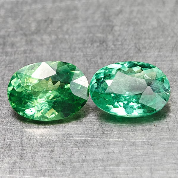 Natural Paraiba Color Neon Blue Apatite 1.58 Ct. 2 Pcs Oval Shape 7 x 5.1 Mm Gemstones From Tanzania (1 of 3)