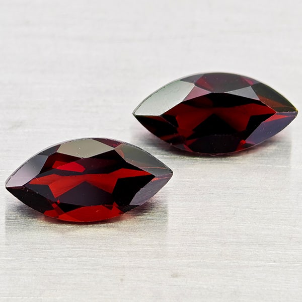Natural Orangish Red Garnet 2.32 Ct. 2Pcs Marquise Shape Gemstones From Tanzania (1 of 3)