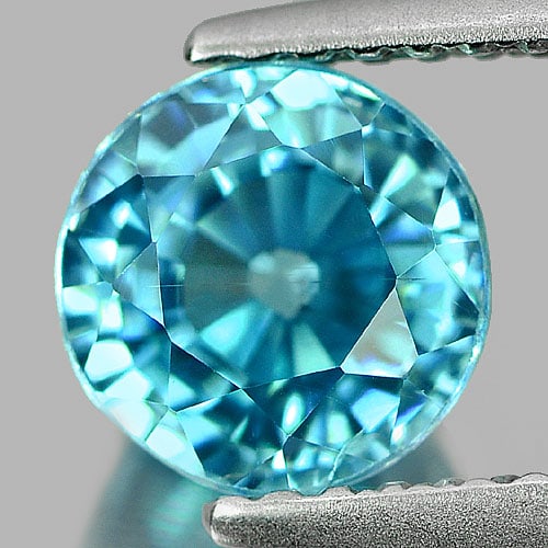 Natural Blue Zircon 2.22 Ct. Round Shape 6.6 Mm. Gemstone From Cambodia: Product ID: 807727395 Product Name: Natural Zircon Weight: 2.22 CT. Size: 6.6 x 6.6 x 4.9 MM. Shape: Round Color: Blue Clarity:VSI Luster: Very Good Gems Origin: Cambodia Treatment: Heated Crystal Str