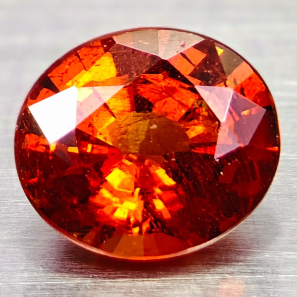Natural Orange Red Spessartine Garnet 0.61 Ct. Oval Shape 5.4 x 4.7 Mm Gemstone From Madagascar: Product ID: 102906975 Product Name: Natural Weight: 0.61 CT. Size: 5.4 X 4.7 X 3 MM. Shape: OVAL Color: ORAGNE RED Clarity:VVS Luster: GOOD Gems Origin: MADAGASCAR Treatment: UNHEATED Crystal Structur