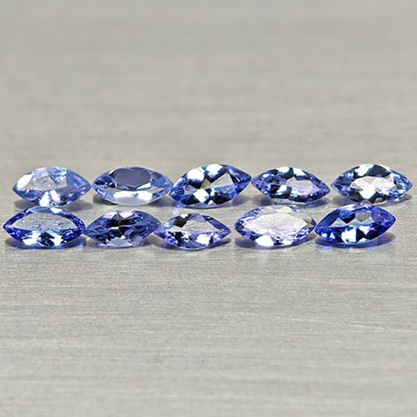 Natural Violetish Blue Tanzanite 1.20 Ct. 10 Pcs Marquise Shape 5 x 2.5 Mm Gemstones From Tanzania: Product ID: 807015017 Product Name: Natural Tanzanite Weight: 1.20 CT. Size: 5 x 2.5 x 1.7 MM. Shape: Marquise Shape Color: Violetish Blue Clarity:VSI Luster: Good Gems Origin: Tanzania Treatment: Unh