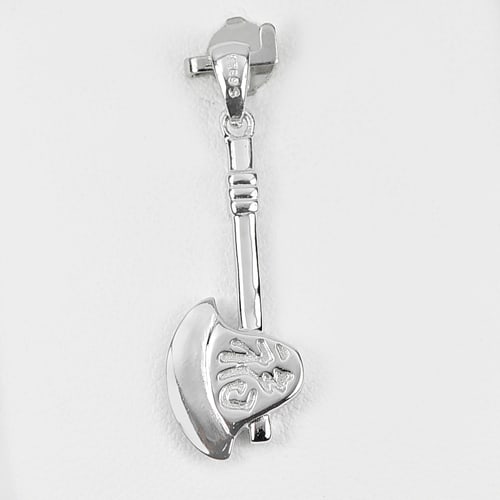 925 Sterling Silver Pendant Jewelry with Cz Lovely Cleaver Design 2.07 Grams (1 of 3)