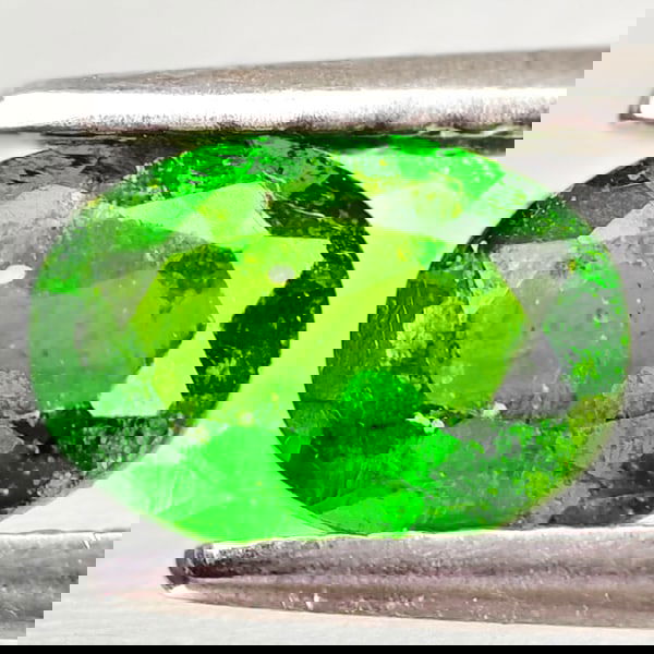 Natural Green Chrome Diopside 0.82 Ct. Oval Shape 7 x 5 Mm Gemstone From Russia (1 of 3)