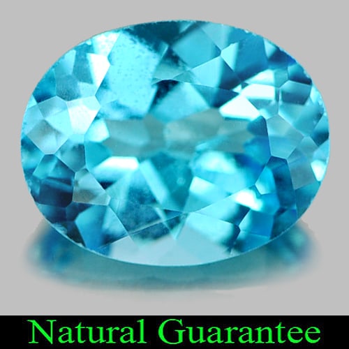 Natural Swiss Blue Topaz 1.98 Ct. Oval Shape 9 x 7.1 Mm Gemstone From Brazil (1 of 3)
