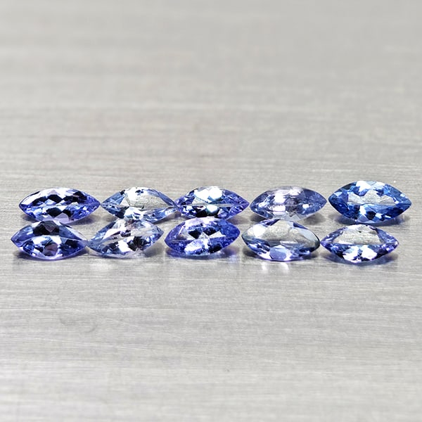 Natural Violetish Blue Tanzanite 1.13 Ct. 10 Pcs Marquise Shape 5.2 x 2.6 Mm Gemstone From Tanzania (1 of 3)