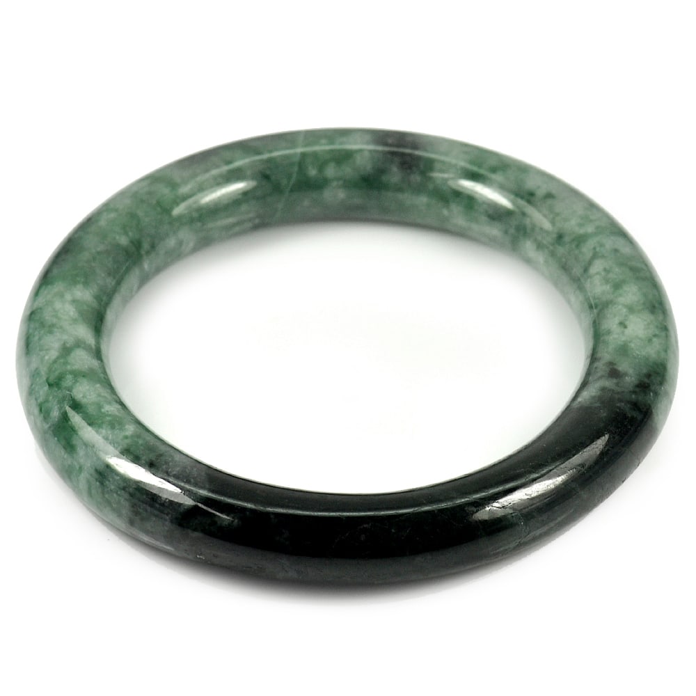 Natural Green Jade 323.15 Ct. Bangle Round Shape 75 x 57 Mm Gemstone from Thailand: Product ID: 819815148 Product Name: Natural Jade Weight: 323.15 CT. Size: 75 x 57 x 11 MM. Shape: Round Cabochon Color: Green Clarity:Opaque Luster: Good Gems Origin: Thailand Treatment: Unheated Crys