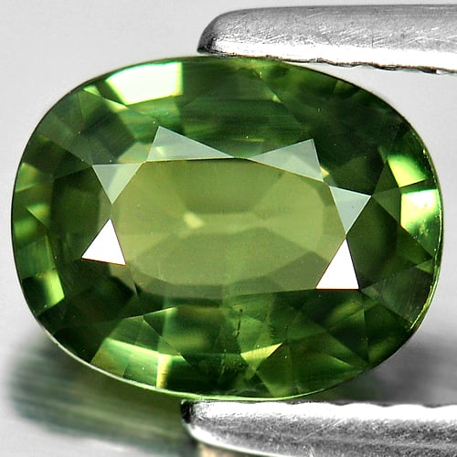 Natural Green Sapphire 1.46 Ct. Oval Shape 8 x 6.5 Mm. Gemstone From Thailand (1 of 3)