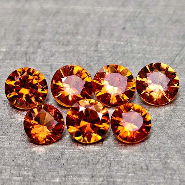 Natural Orange Red Songea Sapphire 1.45 Ct. 7 Pcs Round Diamond Cut 3.6 Mm Gemstones From Tanzania: Product ID: 806162104 Product Name: Natural Orange Sapphire Weight: 1.45 CT. Size: 3.6 x 3.6 x 2.3 MM. Shape: Round Diamond Cut Color: Orange Red Clarity:VSI Luster: Very Good Gems Origin: Tanzania Tr