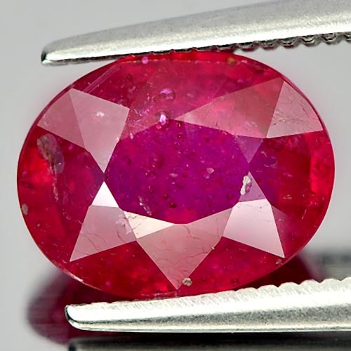 Natural Purplish Red Ruby 2.69 Ct. Oval Shape 9.1 x 7.1 Mm. Gemstone From Mozambique: Product ID: 805926564 Product Name: Natural Ruby Weight: 2.69 CT. Size: 9.1 x 7.1 x 4.4 MM. Shape: Oval Color: Purplish Red Clarity:VSI Luster: Good Gems Origin: Mozambique Treatment: Heated (Lead-gla
