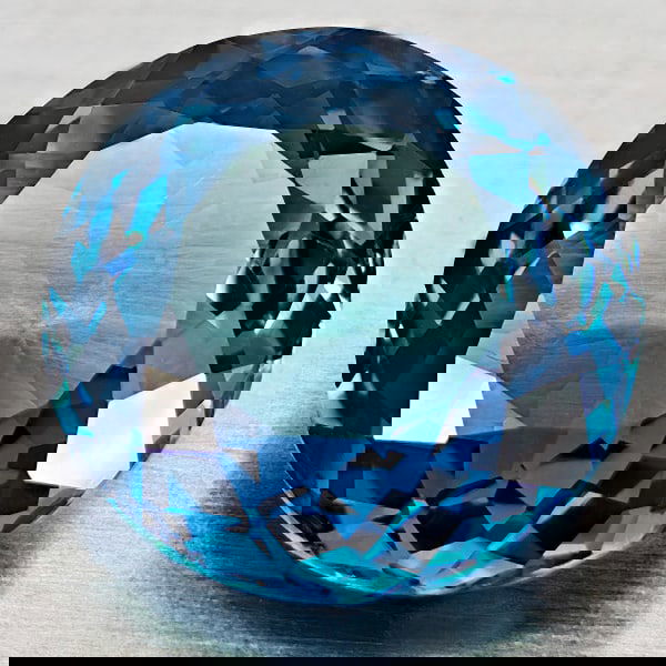 Natural London Blue Topaz 4.17 Ct. Round Shape 10.1 Mm Gemstone From Brazil (1 of 3)