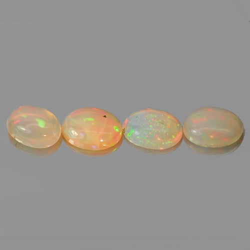 Natural Multi Color Opal 2.67 Ct. 4 Pcs. Oval Cabochon Shape 8 x 6.1 Mm. Gemstone From Ethiopia (1 of 3)