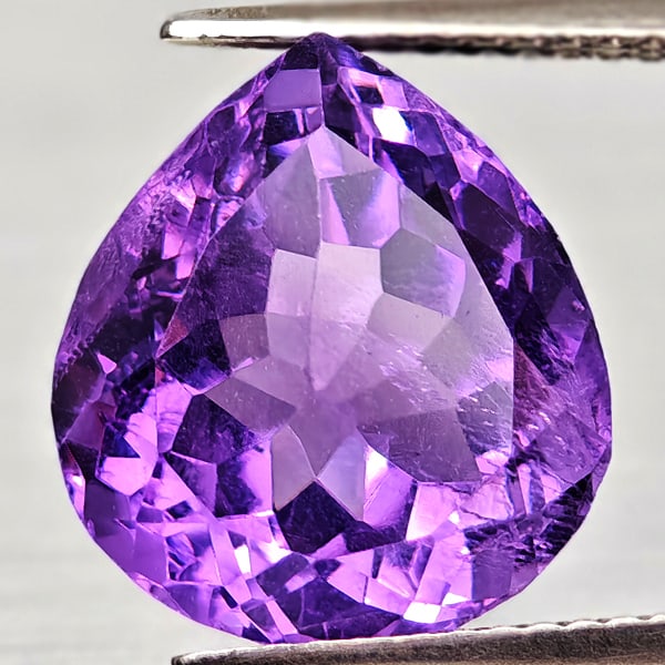 Natural Purple Amethyst 8.26 Ct. Pear Shape 13.2 x 11.8 Mm Gemstone From Brazil (1 of 3)