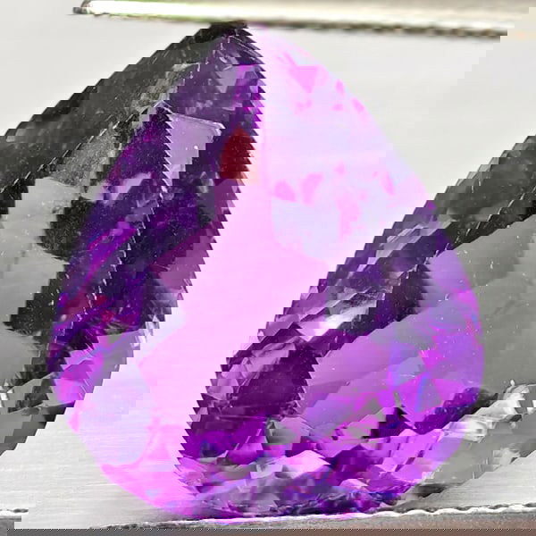 Natural Purple Amethyst 8.20 Ct. Pear Shape 14.1 x 12 Mm Gemstone From Brazil (1 of 3)