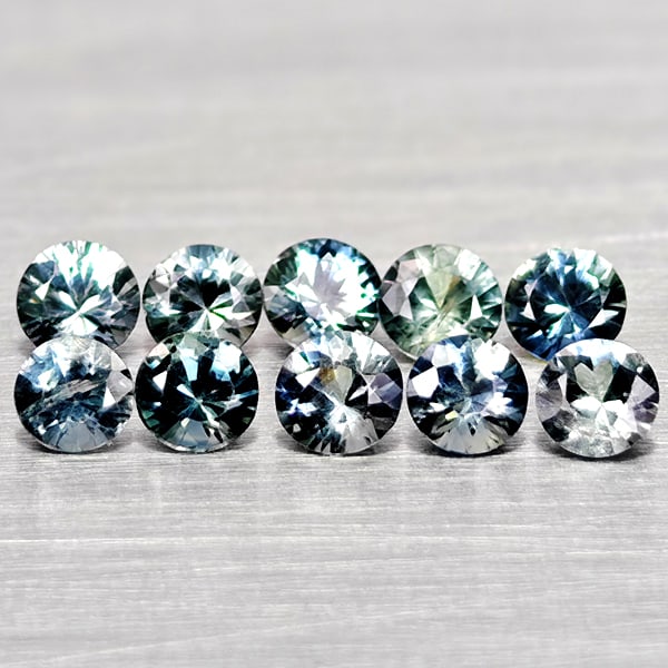 Natural Fancy Color Sapphire 0.86 Ct. 10 Pcs Round Diamand Cut 2.8 to 1.6 Mm Gemstones From Tanzania: Product ID: 806162197 Product Name: Natural Green Sapphire Weight: 0.86 CT. Size: 2.8 x 2.8 x 1.7 to 2.6 x 2.6 x 1.6 MM. Shape: Round Diamond Cut Color: Fancy Color Clarity:VSI Luster: Very Good Gems 