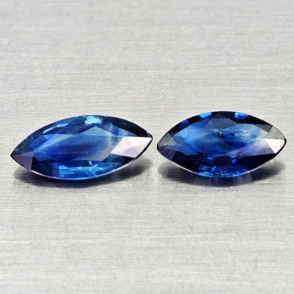 Natural Blue Sapphire 1.02 Ct. 2 Pcs Marquise Shape Gemstones from Thailand: Product ID: 806012103 Product Name: Natural Fancy Color Sapphire Weight: 1.02 CT. Size: 8.4 x 3.9 x 2.1 to 8.1 x 3.8 x 2 MM. Shape: Marquise Shape Color: Blue Clarity:VSI Luster: Good Gems Origin: Tha