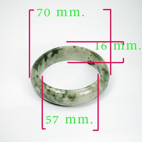 Natural Multi-Color Green Jade 326.42 Ct. Round Bangle 70 x 57 x 16 Mm Gemstone: Product ID: 819815922 Product Name: Natural Jade Weight: 326.42 CT. Size: 70 x 57 x 16 MM. Shape: Round Color: Multi-Color Clarity:Opaque Luster: Good Gems Origin: Thailand Treatment: Unheated Crystal