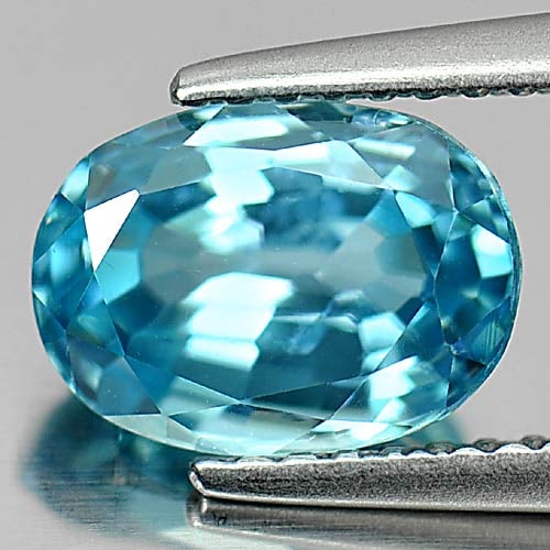 Natural Blue Zircon 3.07 Ct. Oval Shape 8.9 x 6.5 Mm. Gemstone From Cambodia (1 of 3)