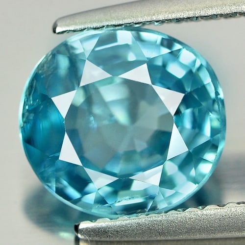 Natural Blue Zircon 3.31 Ct. Oval Shape 9 x 8.2 Mm. Gemstone From Cambodia: Product ID: 807711504 Product Name: Natural Zircon Weight: 3.31 CT. Size: 9 x 8.2 x 4.5 MM. Shape: Oval Color: Blue Clarity:SI Luster: Good Gems Origin: Cambodia Treatment: Heated Crystal Structure: T