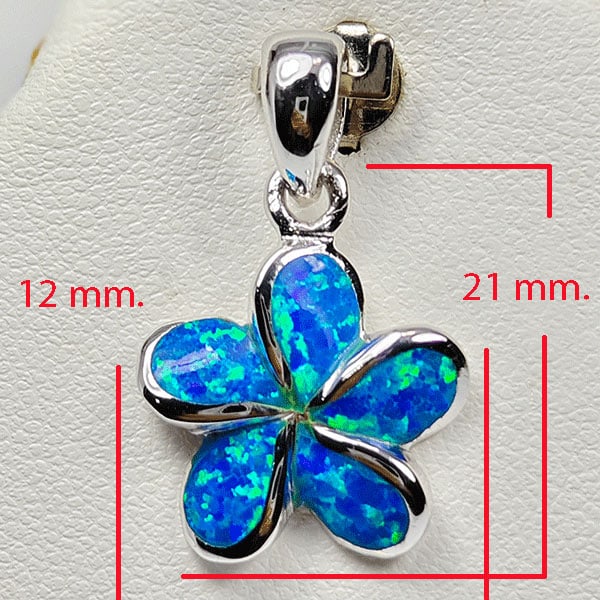 925 Sterling Silver Multi Color Blue Created Opal Pendant Jewelry 2.80 Grams (1 of 3)