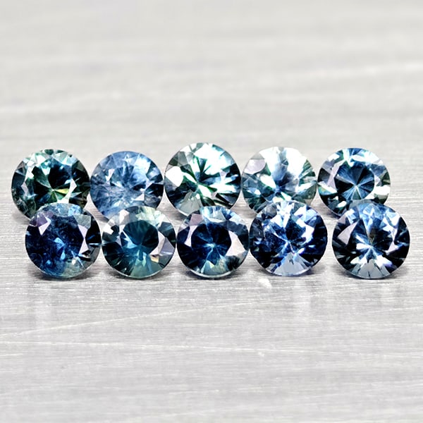 Natural Fancy Color Sapphire 0.83 Ct. 10 Pcs Round Diamand Cut 2.8 to 1.6 Mm Gemstones From Tanzania: Product ID: 806162196 Product Name: Natural Green Sapphire Weight: 0.83 CT. Size: 2.8 x 2.8 x 1.9 to 2.6 x 2.6 x 1.6 MM. Shape: Round Diamond Cut Color: Fancy Color Clarity:VSI Luster: Very Good Gems 