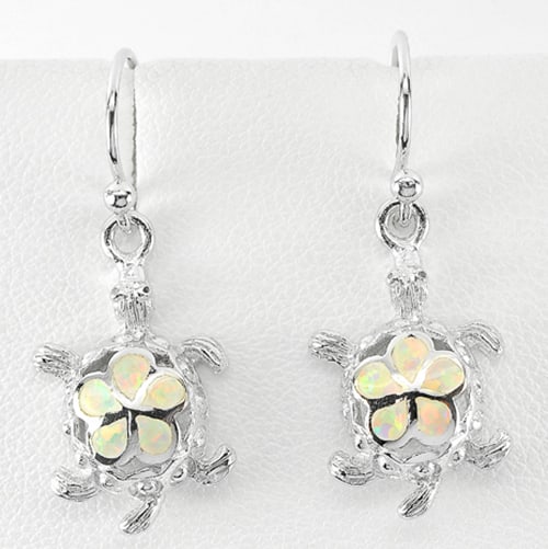 925 Sterling Silver Earrings Jewelry with Created Multi Color Opal 3.96 Grams Turtle Design: Product ID: 280120044 Product Type: 925 Sterling Silver Fine Jewelry Jewelry Weight: 3.96 Grams. Gemstones Color: Multi-Color Metal: Solid Silver 92.5%. Gemstone Detail: About 3.96 Grams. Pear Created