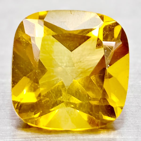 Natural Yellow Citrine 1.43 Ct. Cushion Shape 7.1 Mm Gemstones From Brazil: Product ID: 801815053 Product Name: Natural Citrine Weight: 1.43 CT. Size: 7.1 x 7.1 x 4.7 MM. Shape: Cushion Shape Color: Yellow Clarity:IF Luster: Good Gems Origin: Brazil Treatment: Unheated Crysta