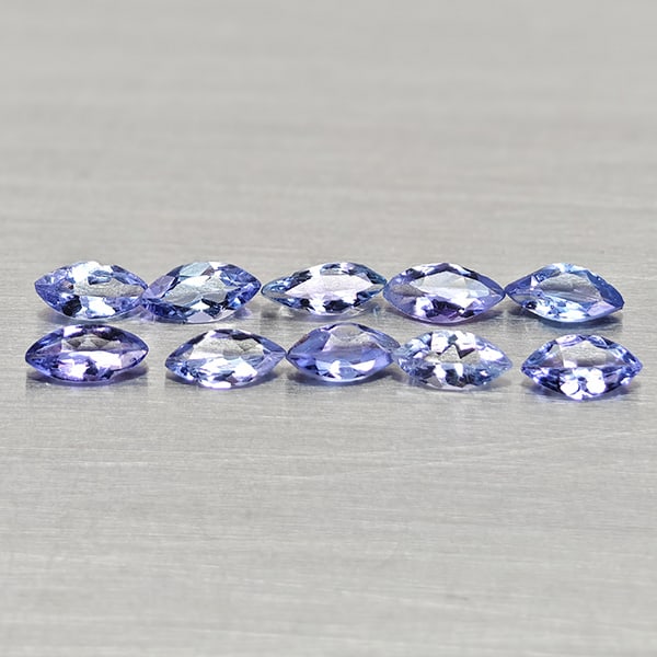 Natural Violetish Blue Tanzanite 1.13 Ct. 10 Pcs Marquise Shape 4.9 x 2.9 Mm Gemstones From Tanzania (1 of 3)
