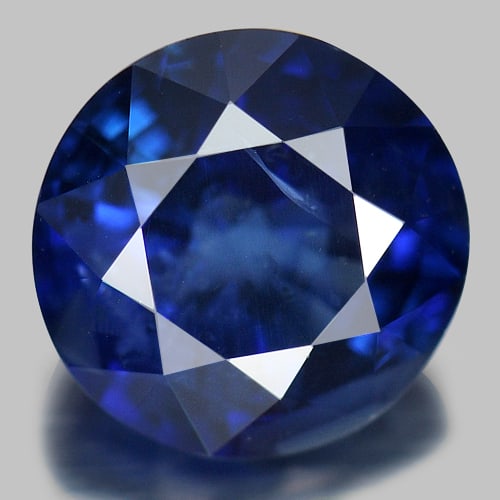 Natural Blue Sapphire 1.85 Ct. Round Shape 6.93 Mm. Gemstone From Madagascar (1 of 4)