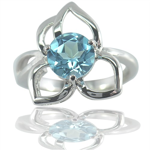 Natural Baby Blue Topaz 925 Sterling Silver Ring Jewelry 4.50 Grams Size 6 (1 of 3)