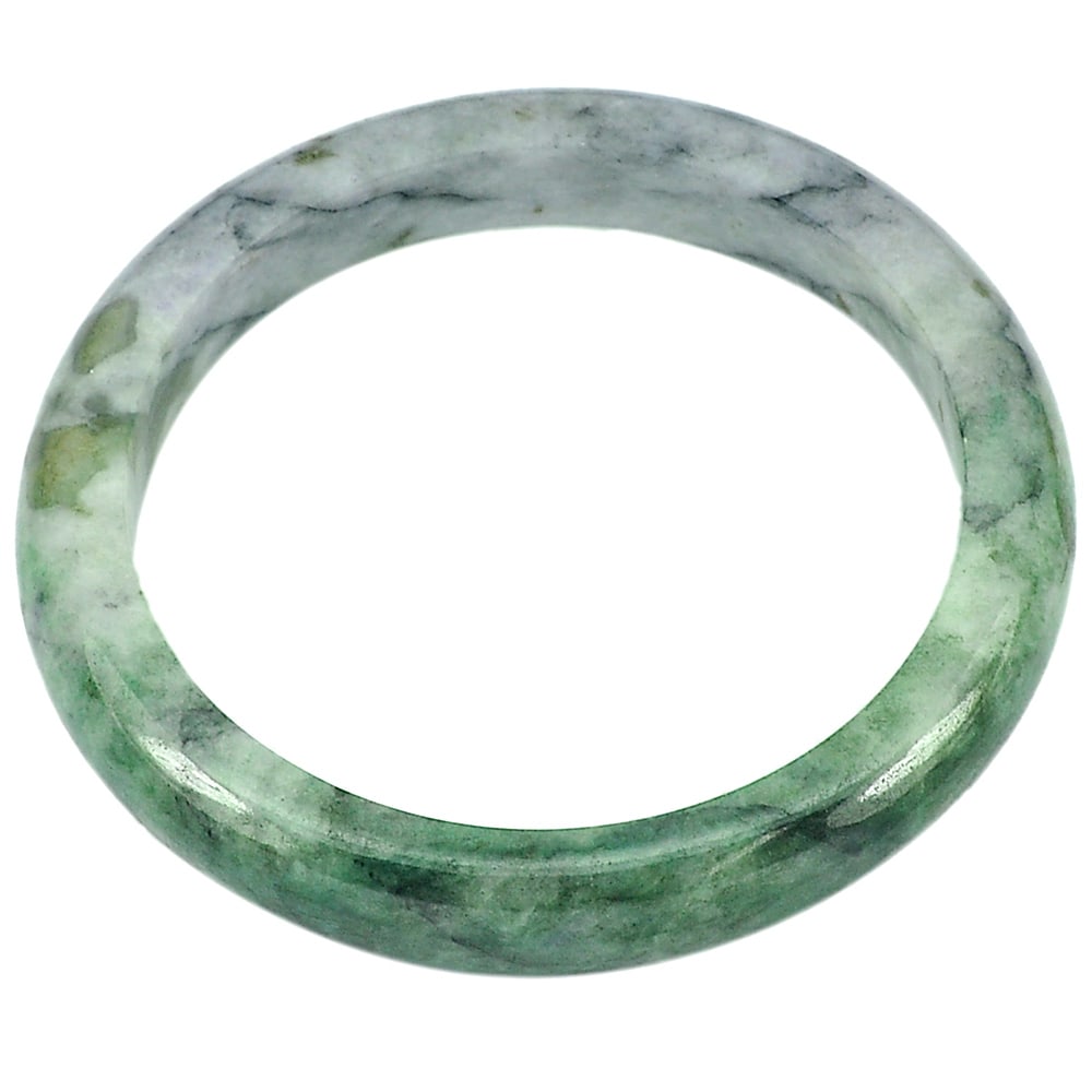 Natural Multi Color Jade Bangle 296.52 Ct. Diameter 61 Mm. Unheated Gemstone: Product ID: 819813918 Product Name: Natural Jade Weight: 296.52 CT. Size: 79 x 61 x 11 MM. Shape: Round Color: Multi-Color Clarity:Opaque Luster: Good Gems Origin: Thailand Treatment: Unheated Crystal