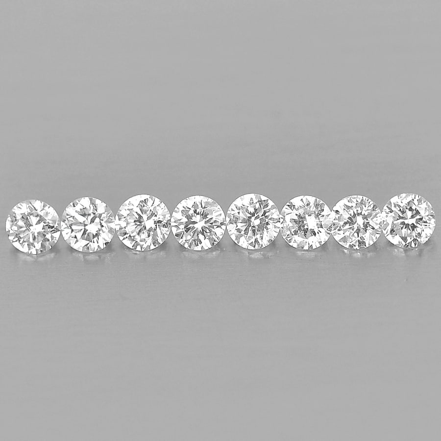 Natural White Diamond 0.18 Ct. 8 Pcs. Round Brilliant Cut 1.7 Mm. From Belgium: Product ID: 802102827 Product Name: Natural Natural Diamond Weight: 0.18 CT. Size: 1.7 x 1.7 x 1.0 MM. Shape: Round Brilliant Cut Color: D Clarity:VSI Luster: Scintillating Gems Origin: Belgium Treatm
