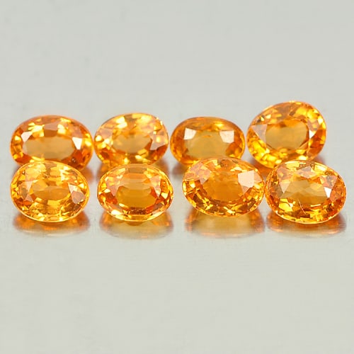 Natural Orange Spessartine Garnet 2.31 Ct. 8 Pcs. Oval Shape 3.7 x 2.8 Mm Gemstone From Namibia: Product ID: 802935213 Product Name: Natural Spessartine Weight: 2.31 CT. Size: 3.7 x 2.8 x 2.3 MM. Shape: Oval Color: Orange Clarity:VSI Luster: Very Good Gems Origin: Namibia Treatment: Unheated Crys