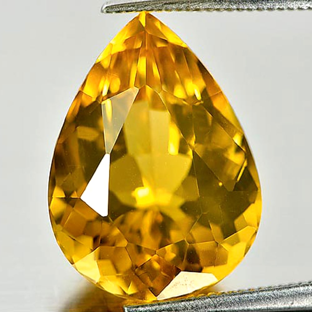 Natural Yellow Citrine 9.58 Ct. VVS Pear Shape 17.1 x 12.6 Mm. Unheated Gemstone From Brazil: Product ID: 801810136 Product Name: Natural Citrine Weight: 9.58 CT. Size: 17.1 x 12.6 x 9.3 MM. Shape: Pear Color: Yellow Clarity:VVS Luster: Very Good Gems Origin: Brazil Treatment: Unheated Crystal