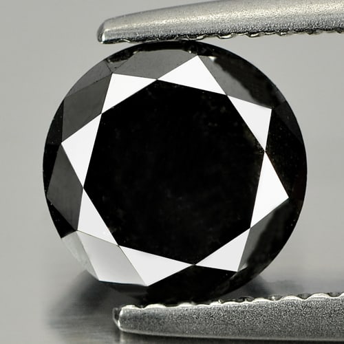 Natural Black Diamond 1.85 Ct. Round Brilliant Cut 7.6 Mm. (1 of 3)