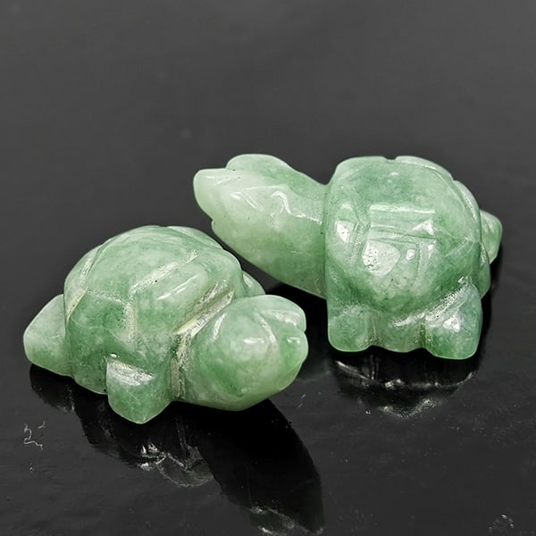 Natural Green Jade 45.52 Ct. 2 Pcs Turtle Carving Size 14 x 22 x 10 Mm. Gemstones: Product ID: 819815933 Product Name: Natural Gemstones Weight: 45.52 CT. Size: 14 x 22 x 10 MM. Shape: Turtle Carving Shape Color: Multi Color Clarity:Opaque Luster: Good Gems Origin: Burma Treatment:
