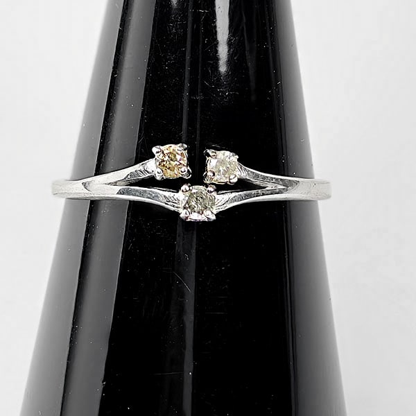 925 Sterling Silver Ring Jewelry 0.82 G. With Natural Diamond 0.08 Ct. Size 6.5 (1 of 3)