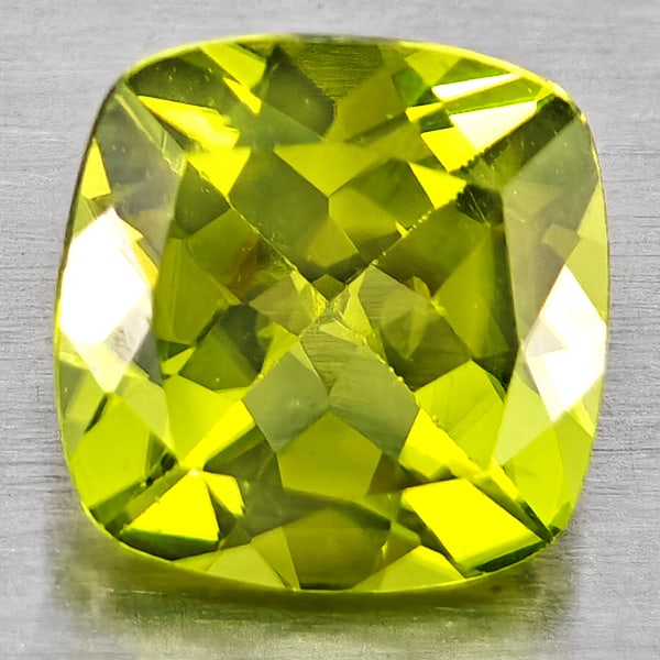 Natural Green Peridot 1.04 Ct. Cushion Shape 6.1 Mm Gemstones From Pakistan: Product ID: 805317354 Product Name: Natural Peridot Weight: 1.04 CT. Size: 6.1 x 6.1 x 3.8 MM. Shape: Cushion Shape Color: Green Clarity:VSI Luster: Good Gems Origin: Pakistan Treatment: Unheated Crys