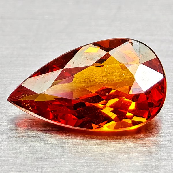 Natural Orangish Red Spessartine Garnet 0.94 Ct. Pear Shape 8.1 x 4.9 Mm Gemstone From Namibia: Product ID: 802936808 Product Name: Natural Spessartine Weight: 0.94 CT. Size: 8.1 x 4.9 x 2.9 MM. Shape: Pear Shape Color: Orangish Red Clarity:VSI Luster: Good Gems Origin: Namibia,Africa Treatment:
