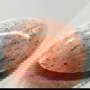 Natural White Orange Sunstone 25.51 Ct. Oval Cabochon Shape 20.2 x 16.7 Mm. Gemstone From Madagascar: Product ID: 806700503 Product Name: Natural Sunstone Weight: 25.51 CT. Size: 20.2 x 16.7 x 11 MM. Shape: Oval Cabochon Color: Orange Clarity:Opaque Luster: Good Gems Origin: Mardagascar Treatment: Unh