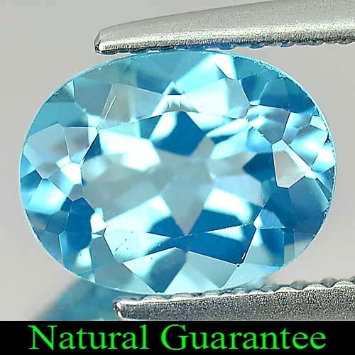 Natural Swiss Blue Topaz 2.22 Ct. Oval Shape 9.2 x 7.2 Mm Gemstone From Brazil: Product ID: 807163259 Product Name: Natural Blue Topaz Weight: 2.22 CT. Size: 9.2 x 7.2 x 4.6 MM. Shape: Oval Color: Swiss Blue Clarity:VSI Luster: Good Gems Origin: Brazil Treatment: Treated Crystal