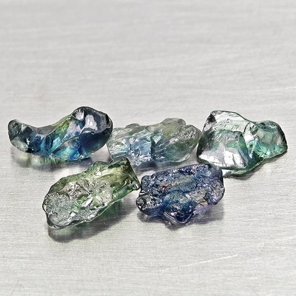 Natural Unheated Greenish Blue Sapphire 4.00 Ct. 5 Pcs Rough Shape Gemstones From Madagascar (1 of 3)