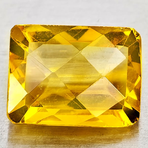 Natural Yellow Citrine 1.46 Ct. Cushion Checkerboard Cut 8.1 x 6.1 Mm. Gemstone from Brazil: Product ID: 801815147 Product Name: Natural Citrine Weight: 1.46 CT. Size: 8.1 x 6.1 x 4 MM. Shape: Cushion Checkerboard Cut Color: Yellow Clarity:VVS - VSI Luster: Good Gems Origin: Brazil Treatment: